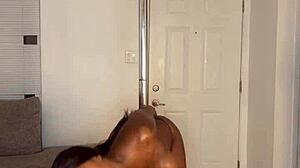 Ebony girl shows off her wet fat ass in petite style.