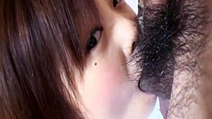 Japanese teen 18+ with big tits rides dildo in cowgirl until huge orgasm. Then gets fucked doggystyle by cock.