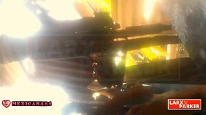 Kassandra, this beautiful young Mexican girl, dances and shows off her cute small tits and wet pussy in a casting interview for fans.