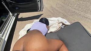 Petite Ebony Cheats On White Boyfriend With Outdoor Doggystyle From Tattooed Big Black Cock!