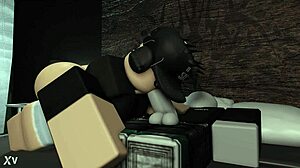 Roblox girl wakes boyfriend with sneaky blowjob on his cock in bedroom