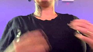 Big Natural Tits Girl Gets Wet Pussy Sweaty in Gym with Tan Lines