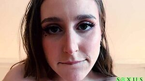 Laney Grey gives a romantic POV blowjob to Brad Newman in a homemade big cock scene.