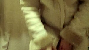 Watch as a French housewife teases with a striptease, hinting at bondage and maledom in outdoor public play