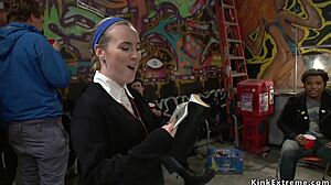 The preachers teen 18+ gets punished in bdsm bondage. She's group fucked hardcore in public outdoor humiliation with domination.