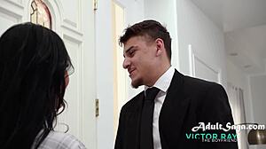 victor ray and dana enjoy intense nuru massage with big tits milf riding monster cock cowgirl style