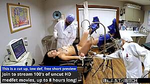 blaire celestes mouth gets blasted with huge load of cum in this bdsm nurse scene with bondage and vibrator domination