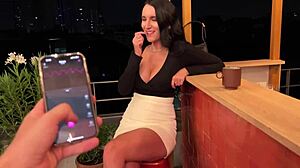 Intense orgasm control at paris cafe followed by epic blowjob in public toilet