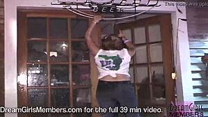 Dude, check out these all-natural college girls ripping shirts off to snag that cash prize