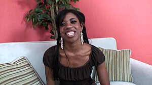 Amateur ebony gets facial cumshot from big black cock