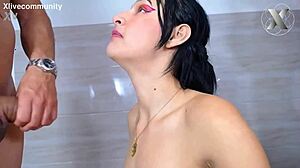 I love throat fucking jasmine and ruby with big cock in rough homemade deepthroat session for sluts.