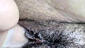 skinny latina with hairy pussy masturbates riding secretly to creamy orgasm homemade