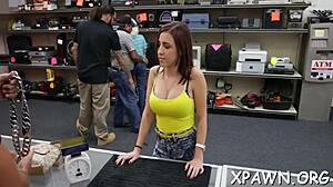 Intense Babe Has Sex in Shop with Wet Pussy and Seduction