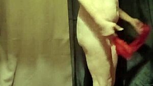 Watch as a French housewife teases with a striptease, hinting at bondage and maledom in outdoor public play