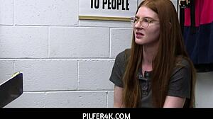 hey, check how this nerdy ginger teen 18+ jane rogers uses her tight pussy to escape trouble