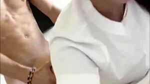 pov sex in doggy position he puts his huge cock in my tight pussy making me moan until he cums