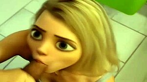 Whoa, real teen Elsa from Frozen dives into a wild Pixar-style adventure with BBC in public bathroom cumshot! 😈🚽💦