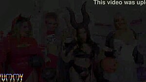 OMG this Halloween orgy has Brazilian hotties like Vitoria Beatriz and Larissa Leite getting double penetration fisting squirting and anal creampie with big black cocks! 🔥🍑💦