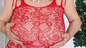 Queen Of Overalls Busty Granny Mariaold Reveals Hairy Pussy Close-Up