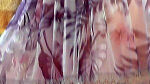 hairy mature in transparent dress flashing