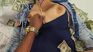 blonde screams while punishing pussy and ass for millions in cash exchange