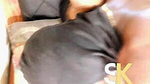 Hey, check out this petite wife riding her neighbor's dick bent over on the bed.