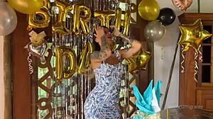 Wow, best birthday surprise with real cock pounding my ass until it's filled with milk in doggystyle.