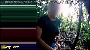 I watched as wifey flashed her big tits to a stranger in public