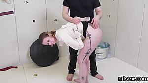 Flirty girl gets taken to asylum for therapy sessions