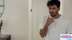 Hey, Maya Woulfe says we want to play with your cum in this 3some 😏 small tits cum swapping and muff diving action