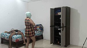 Housewives desperate for sex start massage therapy with ebony roommate flashing ass in dorm