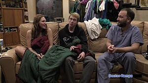 dr tampa plays with ultrasound on nova maverick in backstage nurse latex scene