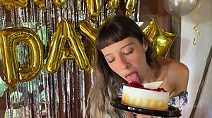 Wow, best birthday surprise with real cock pounding my ass until it's filled with milk in doggystyle.