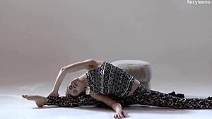 russian hot hairy gymnast rita mochalkina spreads legs in flexible yoga poses