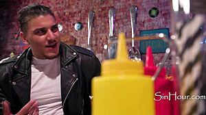 Conversational-Emoji A waitress Anna Claire Clouds serves hot cups to biker Victor Ray 😏🍑