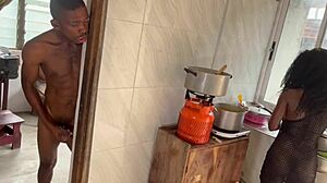 pussy squirting wildly in the kitchen action