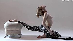 russian hot hairy gymnast rita mochalkina spreads legs in flexible yoga poses