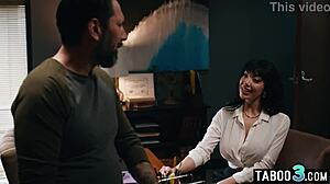 This naughty Latina milf housewife Puck seduces the big cocked director for rough action.