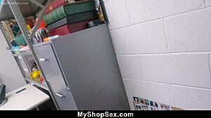 Not so clever teen 18+ gets caught in trap by loss prevention officer - myshopsex