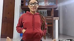 stepsister turns 18 and begs for her first porn video with creamy pussy anal creampie action.