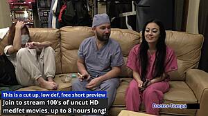 Brunette teen gets group banged in shaved pussy. Dr Tampa dominates slave Blaire Celeste backstage.