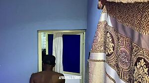 gateman fucked the house girl hard till he filled her tight pussy with cum creampie