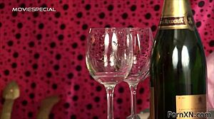 in this bizarre scene a long haired blonde siren takes a mouthful of pee from monster cock