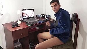 Unexpected Discovery: Friend Caught Masturbating Leads to Spontaneous Oral Encounter