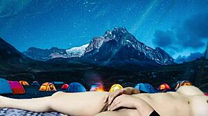 Nude camping challenge with big tits amateurs getting sexy and wild