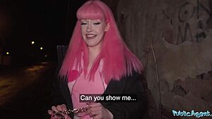 Public agent removes her chastity belt for wet pussy creampie