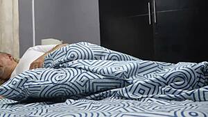 Horny Colombian stepdaughter seduces stepfather with big ass in bedroom panties