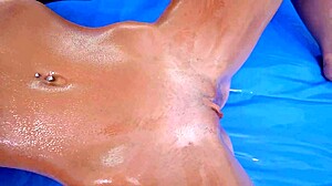 omg i needed tons of oil to slide his cock into my tight wet pussy