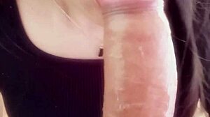 Open wide for my big cock, she says during delicious homemade deepthroat blowjob with cumshot