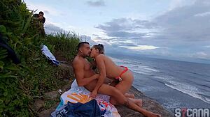 the brazilian couple gets caught having anal sex on the public beach